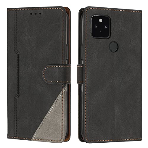 RADOO Funda para Google Pixel 5, Funda Cartera de Cuero Multifunción, Cierre Magnético con Solapa Antichoque, Flip PU Cuero Carcasa Magnético Caso Cartera Móvil Case para Google Pixel 5 (Negro)