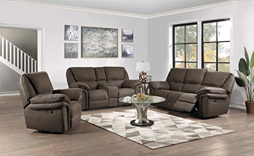 Artum Hill Rossi Power Loveseat with Dual Recliners, Hidden Storage, and USB Charging Station, Grey Taupe