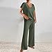 Womens 2 Piece Lounge Sets Casual Short Sleeve Knit Sweater Top and Wide Leg Pants Set Trendy Summer Outfits Clothes