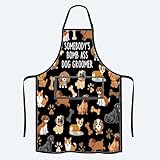 PLITI Lustige Fellpflegeschürze für Hunde, wasserdicht, mit Taschen, Schürze für Hundefriseure, M