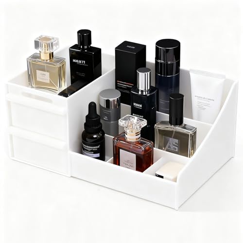 Image of Cologne Organizer for Men,Cologne Stand,Perfume Stand Holder,Cologne Shelf,Dresser Organizers,Organizador de Perfumes,Perfume Stand Organizer for Bedroom,White