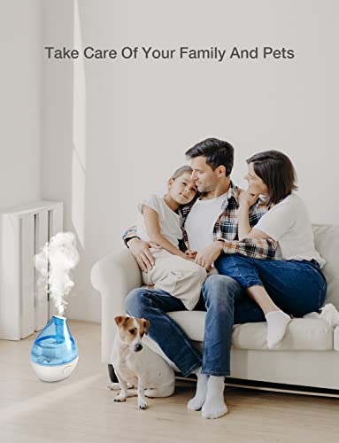 Cegsin Ultrasonic Mist Small Humidifier, Quiet Cool Mist Humidifier For Bedroom & Babies Nursery, Adjust The Fog As You Wish, Automatic Shut-Off, Optional Night Light And Bpa-Free #TOP2