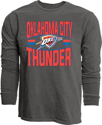 Oklahoma City Thunder NBA Officially Licensed Long Sleeve T-Shirt Ringspun Bold Black, Small