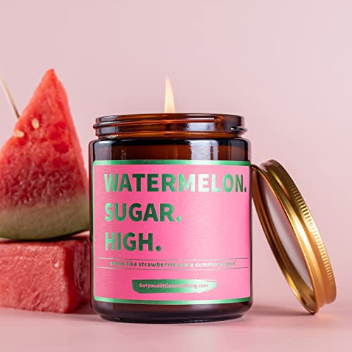 Watermelon Sugar High - Handmade Natural Soy Candle - Harry Styles Candle - Harry Merch - Harry S One Direction Present Idea Music Themed Gift For Fans #TOP3