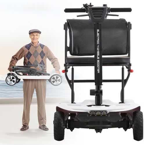 FANGZHL Portable Folding Mobility Scooter - Travel Car Boot With 270W Motor, Two Lithium Batteries, Load 120Kg/265 Lbs A