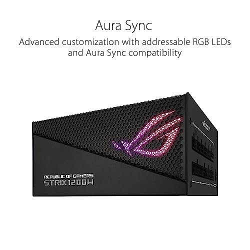 ASUS ROG Strix 1200W Gold Aura Edition (voll modulares Netzteil, 80+ Gold Zertifiziert, ATX 3.0, Cybenetics Lambda A+ Zertifizierung… – Ansicht 6