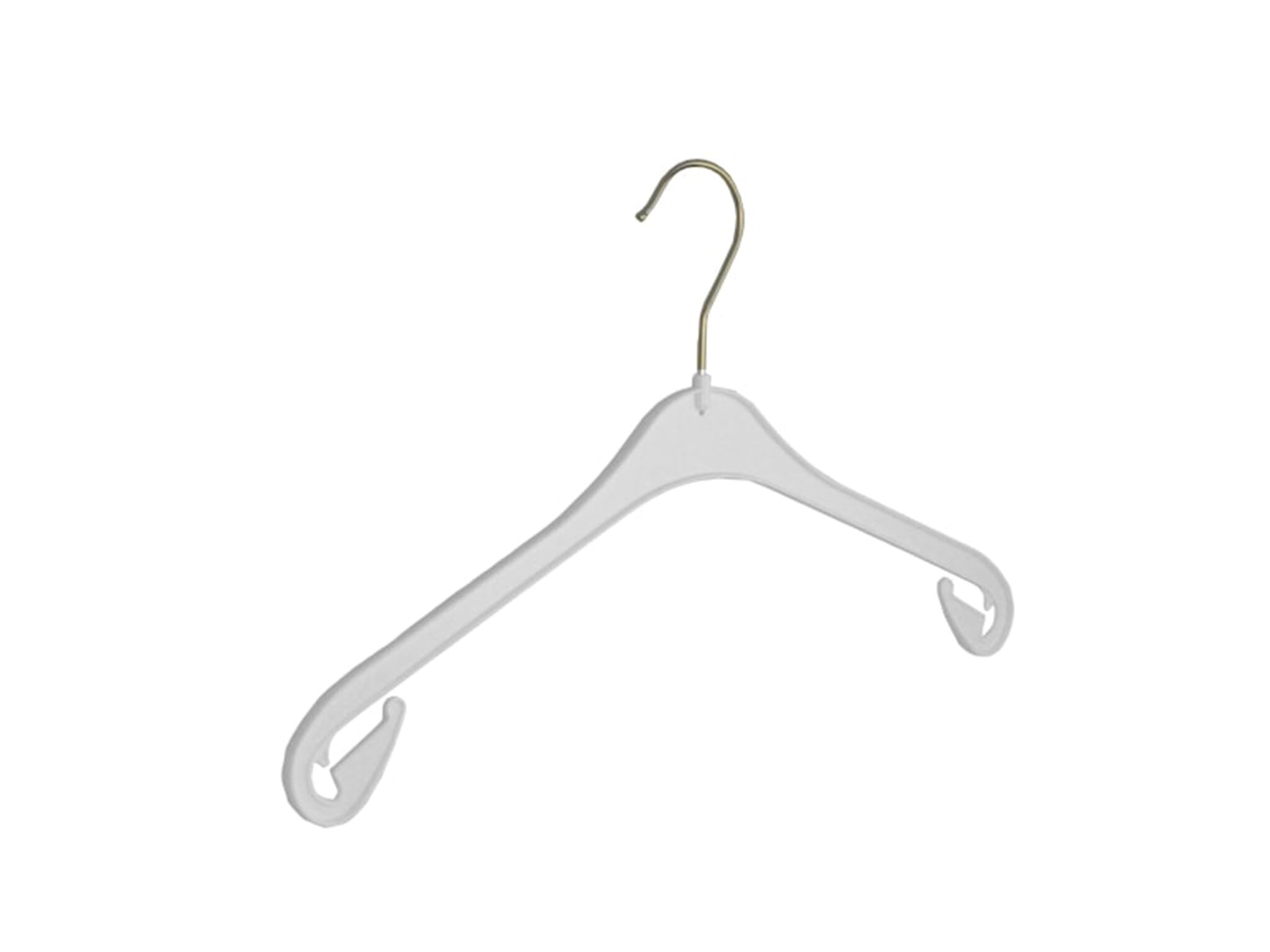 Kleiderbügel, Hemdenbügel, Blusenbügel, 100er Set, Kunststoff, Weiß, Rockkerben, Bluse, Shirt, Hemd, Jacke, Rock, 360° Drehbarer Haken, 38 cm (NA38_01/100)
