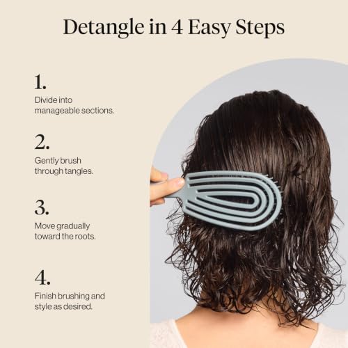 Kitsch Flexi Flow Detangler Brush, Hair Brushes For Women - Haze Blue | Detangling Brush for Women, Men & Kids, Detangling Brush for Curly Hair w/ Bendable Frame, Hair Brush for Wet or Dry Strands - image 7