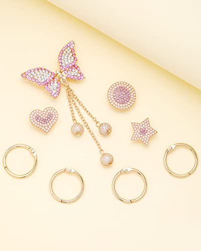 Bling Croc Charms For Women Girls, 18 Pcs Trendy Butterfly Shoe Charms With Pearl Croc Chains Crystal Enamel, Croc Accessories Decorations For Clog Sandals, Party Favors Birthday Gifts #TOP4