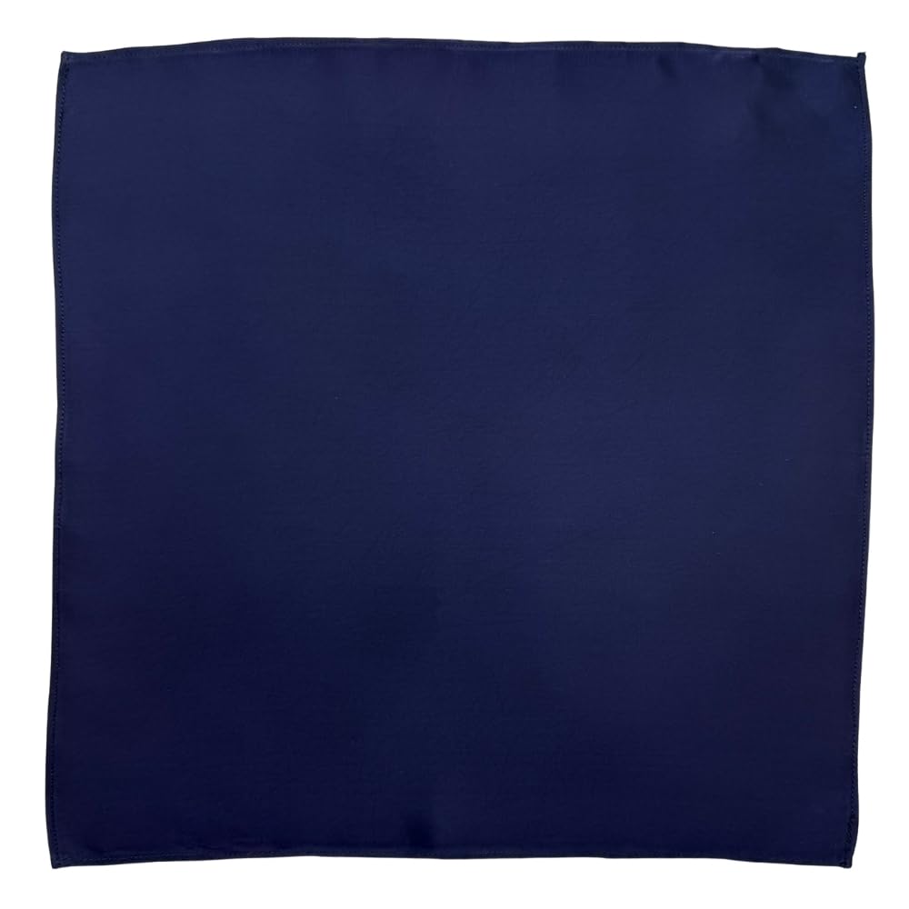 Navy Blue Solid Silk Pocket Square for Men-image-39