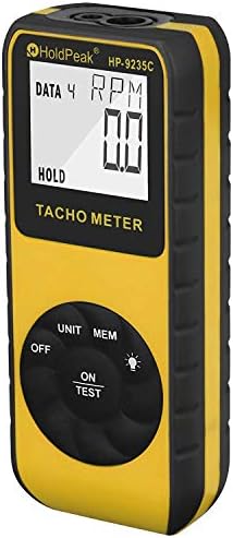 HOLDPEAK 9235C Professional Digital Laser Photo Tachometer Non Contact RPM Tach | 7.0-99,999 RPM Accuracy | Batteries Included