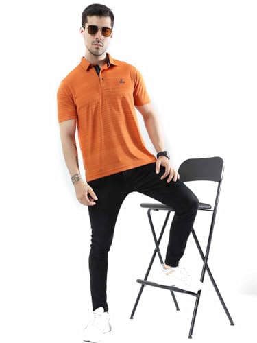 Image of STELLERS Men's Polo T-Shirt | Barcode Weave | Wrinkle Free | Soft and Feather Touch | Arid Play | Regular Fit