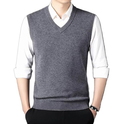 Chaleco sin mangas de color sólido para hombre ideal para superponer con camisas