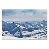 Postereck - 3064 - Invierno, Paisaje, Nieve, Hielo, Montañas, Sol – Impresión Lámina Arte de Pared, Decoración de Paisaje Frío - Poster - 3:2 30,0 cm x 20,0 cm