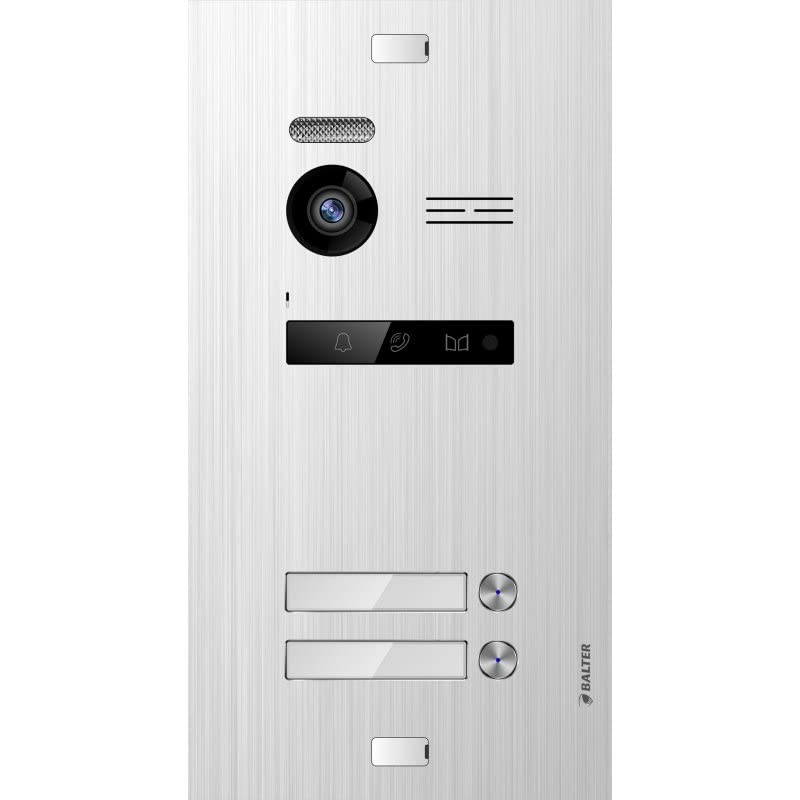 Balter EVO-HD Video Türsprechanlage Zusatz Tüstation, Video Türklingel mit Kamera, 2 Familienhaus Klingel, Full HD-Kamera, 2 Draht Bus, Gegensprechanlage mit 175° Weitwinkel-Kamera