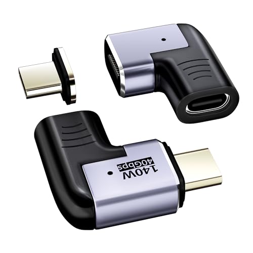 typec マグネット usb c マグネット type-c マグネット 2本セット 140W USB C 磁気アダプター 磁気USB直角充電ケーブルアダプター CC014