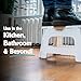 Kikkerland Rhino Foldable Step Stool – Holds Adults up to 300 Lbs, Best for Kitchen & Bathroom – Collapsible, Portable, Lightweight Stepping Stool with Sturdy, Non-Slip Design – White, 8”