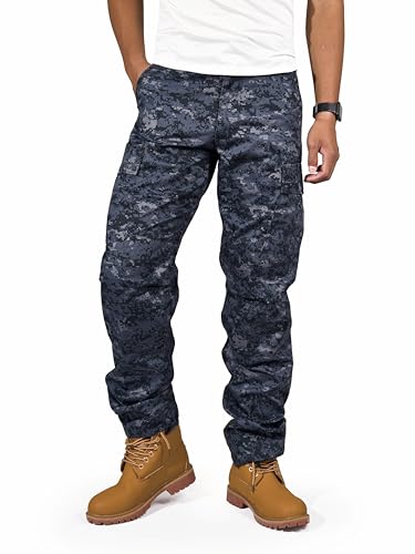 BACKBONE Mens Casual Street Fashion Camo Cargo Pants Army Combat Military BDU Pants Work Hunt Pants