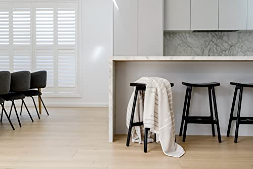 Dluxev Luxurious Super Soft Throw Blanket, Fluffy Cozy Taupe Tan Blanket For Bed, Knitted Comfy Texture, Striped Boho Chic Throw For Sofa/Couch, Gift For Women, Beige & Cream Diamond 50"X60" #TOP3