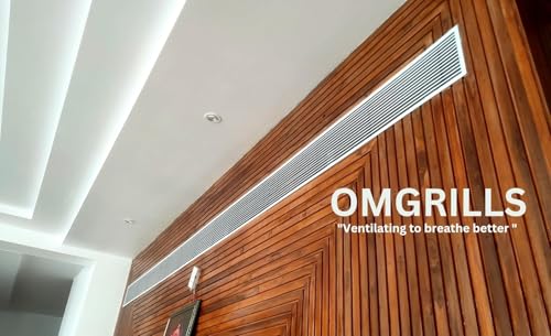 Image of Premium Central air Conditioning Grille- Linear Bar Grilles - Aluminium Powder Coated Grill, Ventilation Grill, Home Grill, ac Jali, Grill for Wall, Sidewall and Ceiling (10 inch * 6 inch)