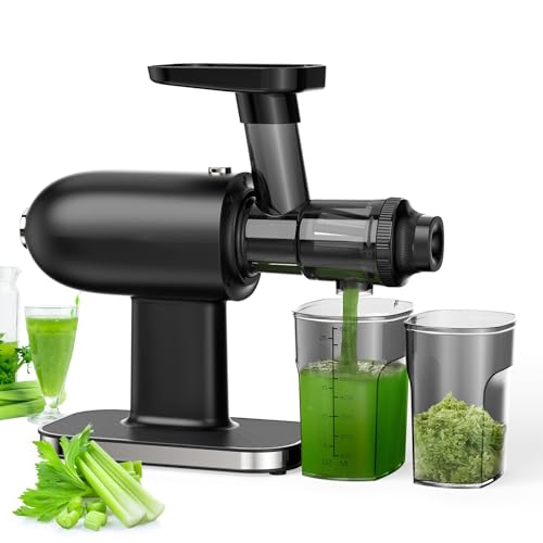 Exprimidor de masticación lenta, acero inoxidable, funcionamiento silencioso, fácil de limpiar, ideal para frutas y verduras