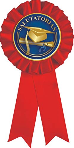 Cinta con roseta roja para premio de graduación miniatura 1