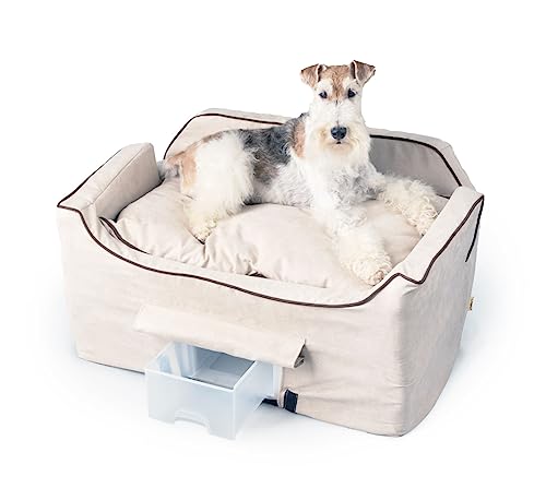 Snoozer Luxury Lookout Pet Car Seat, Large Luxury II, Buckskin with Java