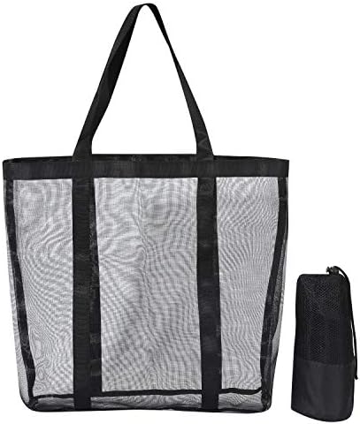 Mesh Beach Bag - Durable Tote Bag- Simply lightweight for Shopping Groceries Sports Gym Swimming Pool Travel Tote Bag 1 Mesh Beach Bag - Durable Tote Bag- Simply lightweight for Shopping Groceries Sports Gym Swimming Pool Travel Tote Bag