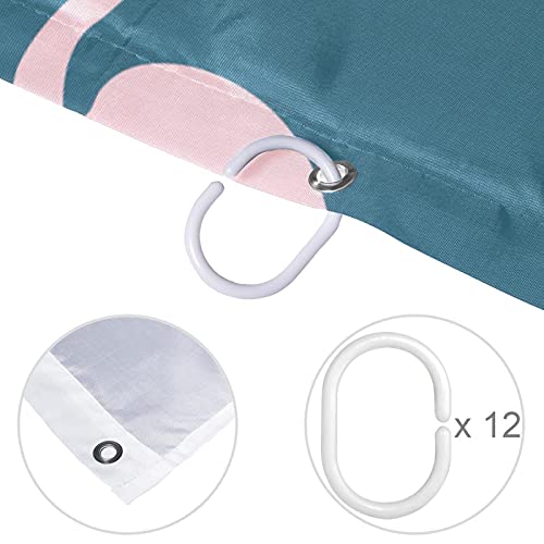 Rideau de douche flamant rose lavable 152x182 imperméable