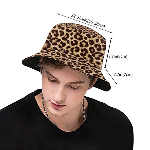 Gocerktr Unisex Leopard Print Bucket Hat Summer Fall Travel Fisherman Cap Uv Protection Sun Hat For Fishing, Safari, Beach & Boating #TOP2