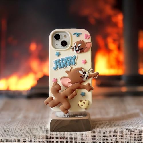 Image of COVERLY for iPhone 12 Pro Cartoon Case, 3D Playing Fidget Spinner Game Cute Full Protective Back Case Soft Silicone Fashion Aesthetic Phone Cover for Apple iPhone 12 Pro (Beige)