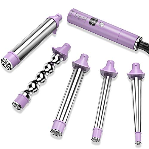 Curling Iron 5 In 1, Onadrive Hair Curler Curling Wand Set With 5 Interchangeable Barrels (0.5''To 1.25'') Hair Wand For Wavy Hair Styling With Lcd & Temperature Adjustment (Gifts For Women) #TOP7