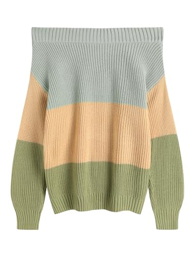 Image of ZAFUL Sweaters for Women Off Shoulder Knit Sweater with Long Sleeve Loose Pullover Jumper Tops