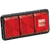 Bargman 34-84-009 Tail Light (Horizontal Mount Triple Red with Stop/Tail/Turn & Backup - Black Base)