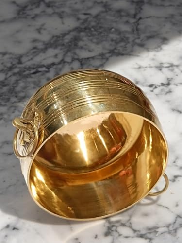 Image of Brass para kalasa Kerala Traditional Vessel | Padi Urli for Pooja, Diya & Flower Decoration (7cm x14cm) (Large)