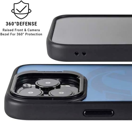 Skinit Kickstand Phone Case Compatible with iPhone 15 Pro - Officially Licensed NFL Los Angeles Rams Double Vision Design
