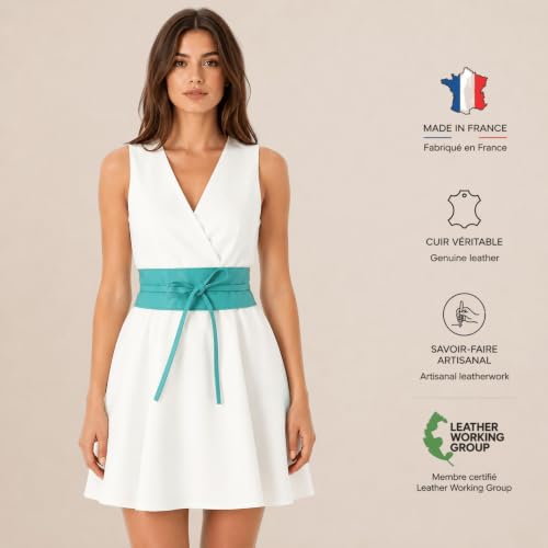 Image of FASHIONGEN - Woman Italian leather Obi belt, CASSIANE