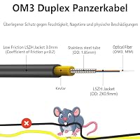 FLYPROFiber Gepanzerte OM4 Multimode LC zu LC LWL Glasfaser Patchkabel 80M – Ansicht 2