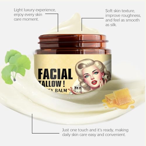Generic Cebo de Res para la Cara Original, Sebo de Res para la Cara, Bálsamo Sebo Vacuno Ecológico Alimentado Con Pasto Una Piel Tersa Hidratante Totalmente Natural, 4.23OZ