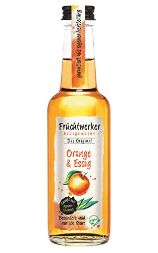Fruchtwerker l Orange & Essig | Mit Saft aus echten Früchten | gesüßt mit Agavendicksaft | 250ml Glasflasche