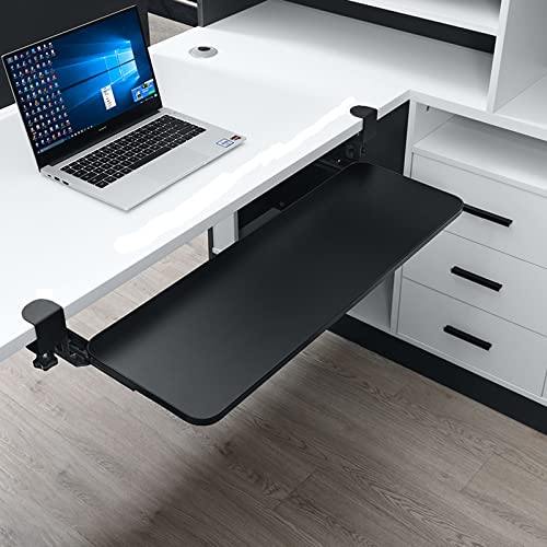 キーボードトレー キーボードトレイ キーボードスライダー デスク 拡張 キーボード アーム 人間工学 キーボードトレイのクランプ コンピュータデスクエクステンダー スペースを節約 穴あけ不要 取り付け簡単 スライド式キーボードトレイ後付け キーボードスライダー