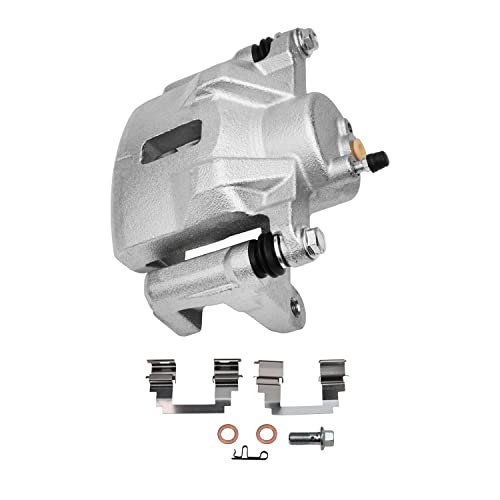 Image of Detroit Axle - Front Brake Calipers for 2003-2008 Toyota Corolla Matrix | Pontiac Vibe 2004 2005 2006 2007 Disc Brake Calipers w /Bracket Replacement [Metal Piston Only Option Available]