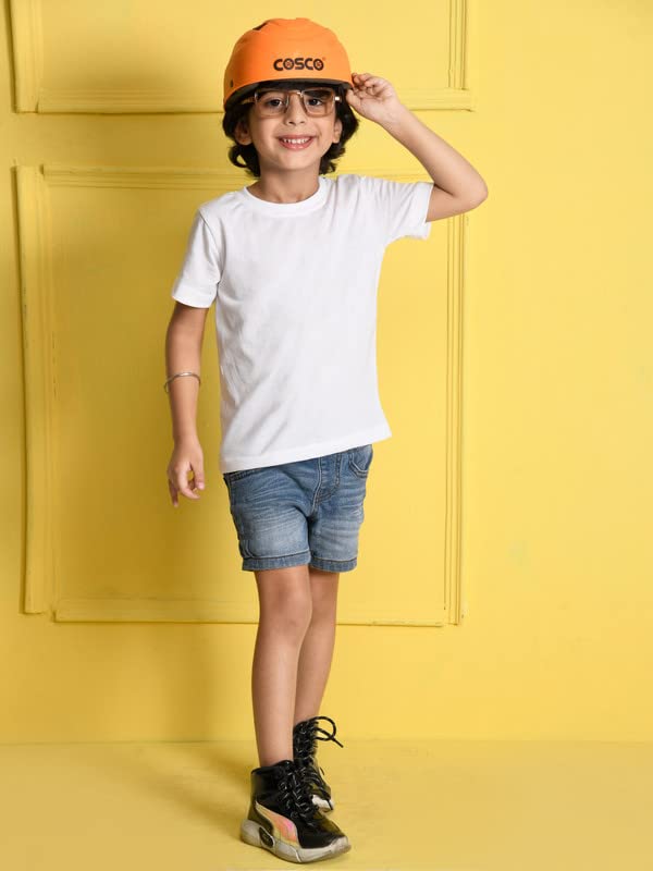 Image of Nusyl Boys Half Sleeves Solid T-Shirt for Kids | Soft Cotton Blend | Comfortable Regular Fit | Casual 2-16 Years | Multiple Colors & Pack Options