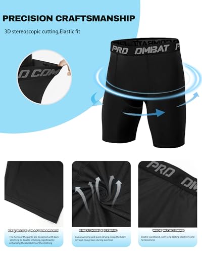 5 Pack Compression Shorts for Men Spandex Sport Shorts Athletic Workout Running Quick Drying Compression Underwear2