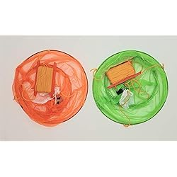 Cebos Para Playa Juego de redes de cangrejo GLOW con soporte para bolsa de cebo de 29 cm, trampa de malla con 15 m de cuerda y línea de mano para la familia segura y los niños, diversión en verano, playa, cangrejo,