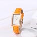 Imagen de JewelryWe Relojes Cuadrados Analógicos Mujer: Reloj de Cuarzo Casual ara Señoras Correa de Acero Inoxidable Extraíble Resistente al Agua Naranja