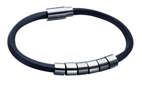 Bracelet Mixte Acier Police PJ22653BLS Bijou Inoxydable Argenté 19 cm