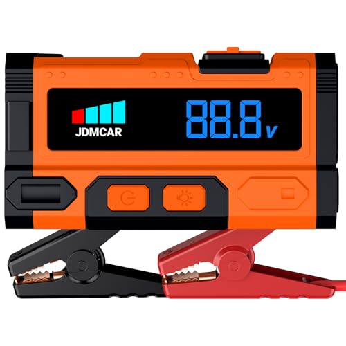 JDMCAR Booster Batterie Voiture 7000A - 14.8V Démarreur Batterie Voiture (jusqu'à 9,0L Gaz/8,5L Diesel), Jump Starter avec LED, Booster Pinces Intelligentes, Protections Multiples Auto Moto SUV