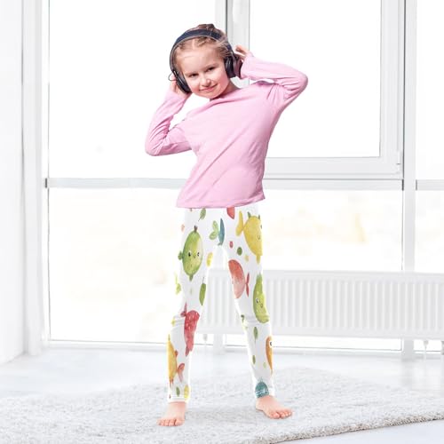 Bolaz Toddler Girls Leggings Printed Yoga Pants Leggings Green Red Fish for Kids4