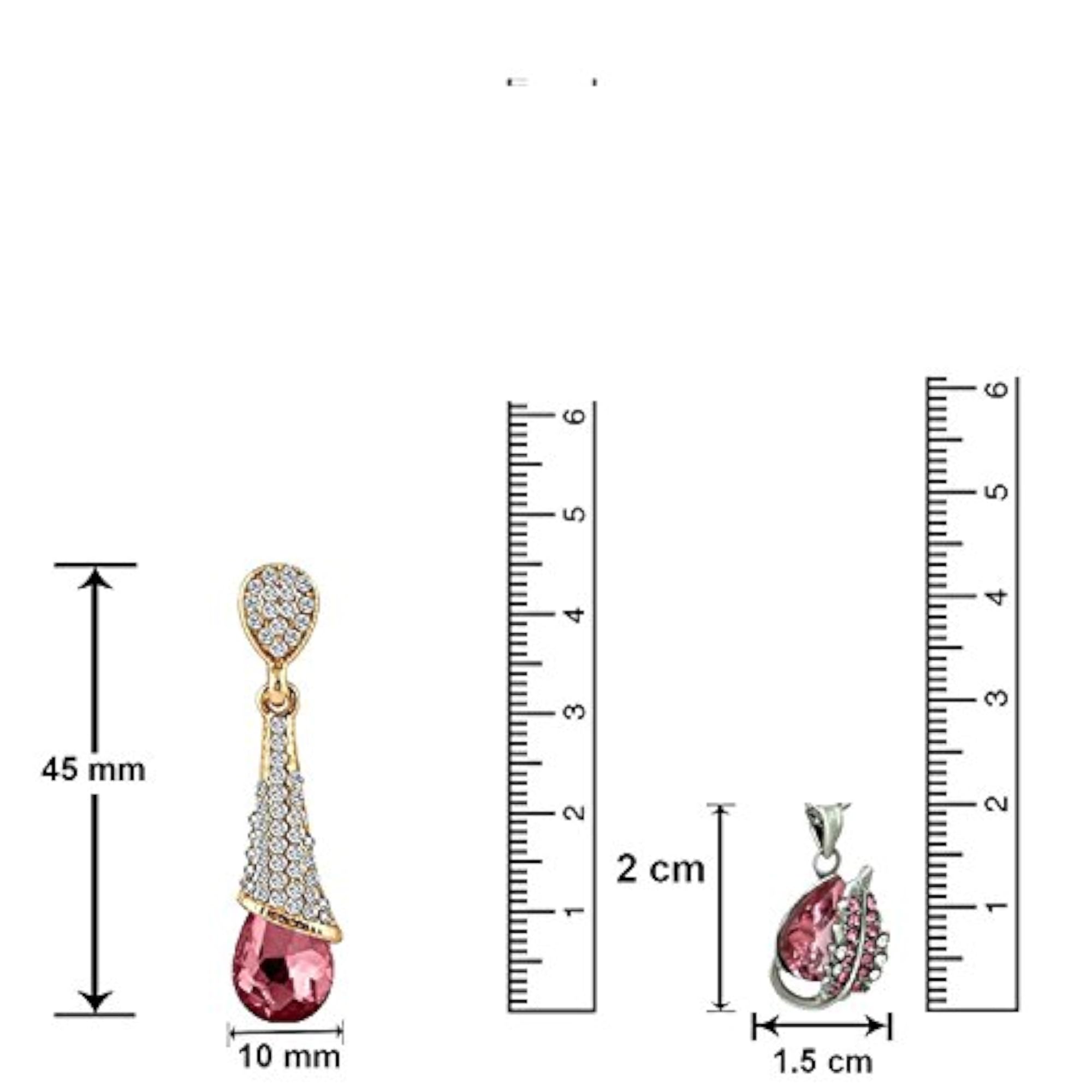 Crystal Stone Pendant, Earrings, Bracelet Set